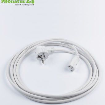 Shielded cold appliance connection cable with C13 plug, 3 meters, white