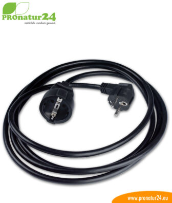 Shielded extension cable, 3 meters, black