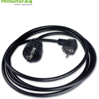 Shielded extension cable with european Schuko plug | black
