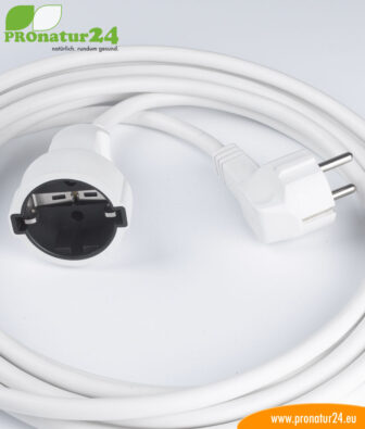 Shielded extension cable, 5 meters, white