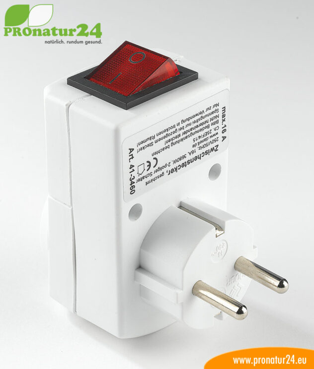 Adapter with switch, shielded from LF