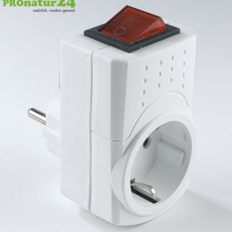 Adapter plug with switch | shielded against LF electrosmog | schuko