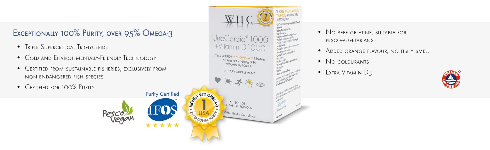 WHC UnoCardio® 1000 + Vitamin D 1000 | OMEGA-3 fatty acids | 60 softgels 18 WHC UnoCardio® 1000 + Vitamin D 1000 | OMEGA-3 fatty acids | 60 softgels