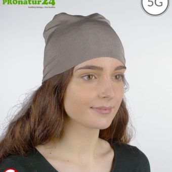 Shielding head protection, stretch headscarf and headgear TKE | Protection up to 50dB against HF electrosmog (mobile phone, WIFI, LTE) | Effective against 5G!