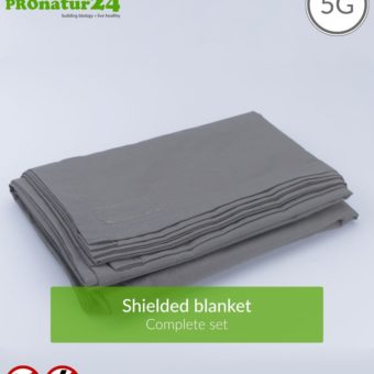 Shielding blanket TDG in a set | Mobile radiation protection against RF up to 99.99% (41dB) | Groundable. Effective against 5G!