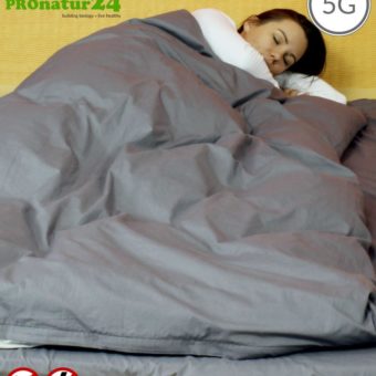 Shielding bed linen TBL | mobile radiation protection against RF up to 99.99 % (41 dB) | grounding optional. Effective against 5G!