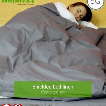 Shielding bed linen TBL in a set | mobile radiation protection against radio up to 99.99% (41dB) | Groundable. Effective against 5G!