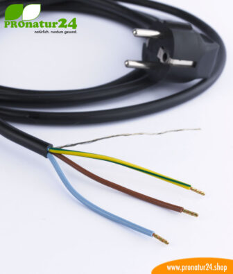 Shielded cable with shockproof plug and free end, black