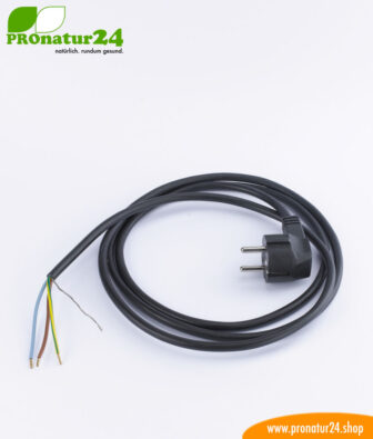 Shielded cable with shockproof plug and free end, black