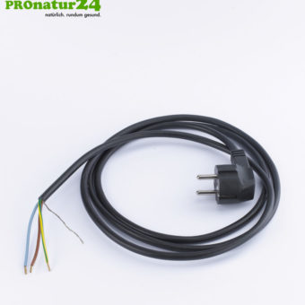 Shielded device connection cable with plug type EF and free end | black