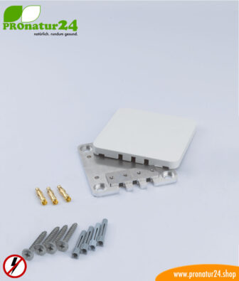 Stationary grounding plates for grounding shielded surfaces. Indoor rooms and outdoors.