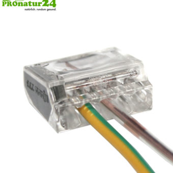 Push-wire connector to connect the ground wire of the shielded electric / sheathed cable to the in-wall / cavity-wall box