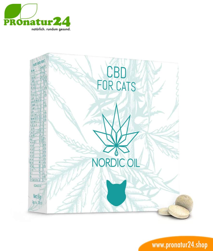 CBD TREATS for CATS and KITTENS. Feed supplement in the form of tablets for the cat. 130 mg of CBD in 100 lozenges. Without THC.