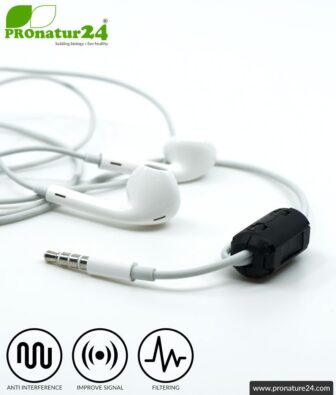FREE Ferrite core filter against electrosmog in the headset cable, clickable, for cables up to 5 mm in diameter - 1x FERRITE CORE GIFT!
