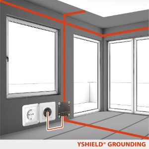 Scheme of grounding by means of shielding tape.