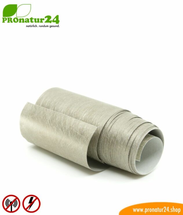 Self-adhesive shielding fleece EB3 with conductive adhesive for shielding and shielding fabrics. Width 10 cm. HF and LF.