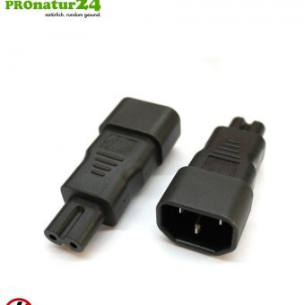 Adapter C13 cold appliance cable on two pole C7 plug