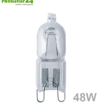 48 watts halogen lamp HALOPIN® PRO from OSRAM | Bright like 60 watts. G9 socket.