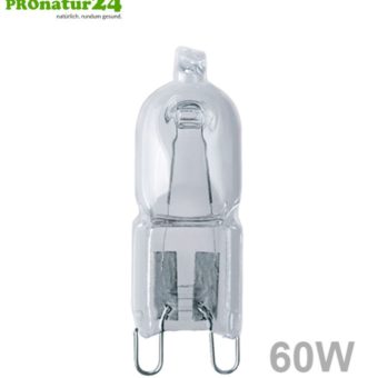 60 watts halogen lamp HALOPIN® PRO from OSRAM | Bright like 75 watts. G9 socket.