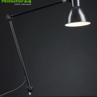 Shielded lamp for desk and workplace. Ideal work lamp. 48 watt. E27. Black design.