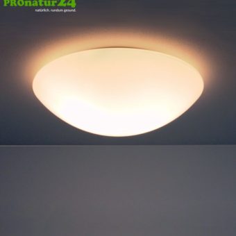Shielded ceiling lamp and wall lamp, mouth blown opal glass, 2 sizes available (32cm + 40cm), E27 socket, 60 watt