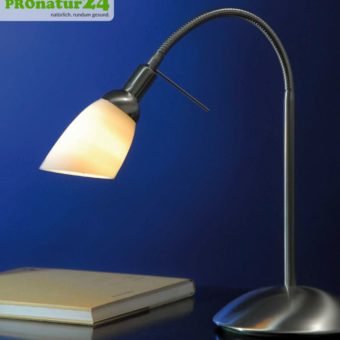 Shielded light shower as table lamp | handmade opal glass | E14 socket | 40 watt
