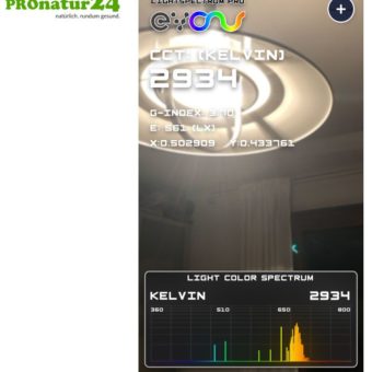 Lightspectrum Pro EVO | Measurement of the colour temperature in Kelvin and display of the colour spectrum | for Android
