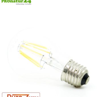 6.4 watts LED filament Pure-Z-Retro BIO LIGHT | bright as 60 watts, 650 lumen | warm white (2700 Kelvin) | CRI >90, flicker-free (< 1%), E27