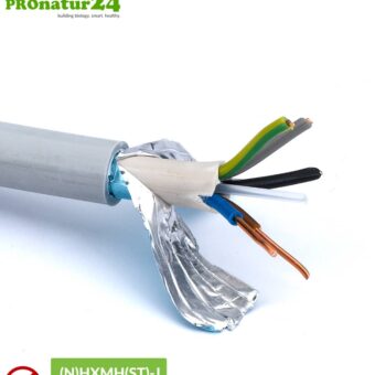 (N)HXMH(St)-J 5x 1.5 mm² shielded electric cable, sheathed cable | Halogen free | Plasticizer-free | Laying cable to protect against electric fields LF