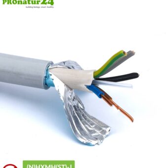 (N)HXMH(St)-J 5x 2.5 mm² shielded electric cable, sheathed cable | Halogen free | Plasticizer-free | Laying cable to protect against electric fields LF
