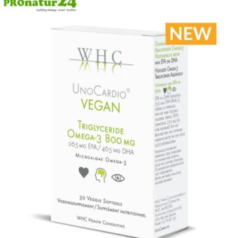 WHC UnoCardio ® Vegan | highest concentration of vegan omega-3 capsules | OMEGA-3 fatty acids | 30 softgels