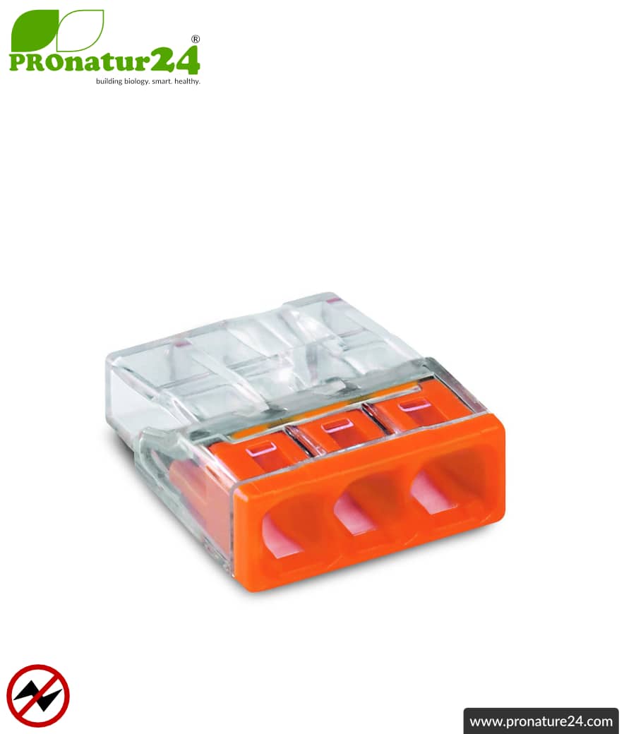 Wago 2273-203 Connecteur de câble 3 pôles - transparent/orange (30 pièces)