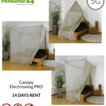 TEST! Canopy Electrosmog PRO 14 days risk-free rental (€ 298 + deposit). SET with all-round protection against electrosmog HF (mobile phones) and LF (domestic electricity). Effective against 5G!