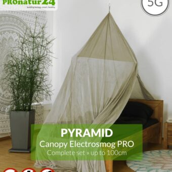 Shielding canopy Electrosmog PRO in a set | PYRAMID | Shielding RF radiation over 99.99% (48 dB). Groundable. Effective against 5G!