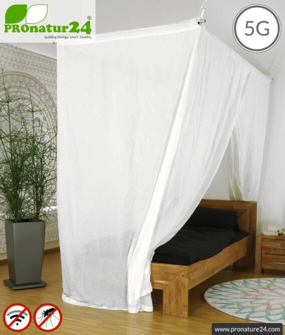 Shielding canopy Electrosmog WIFI | SINGLE BED | Shielding RF radiation (cell phone, WIFI, LTE, ...) up to 99.97% (38dB). 5G ready!