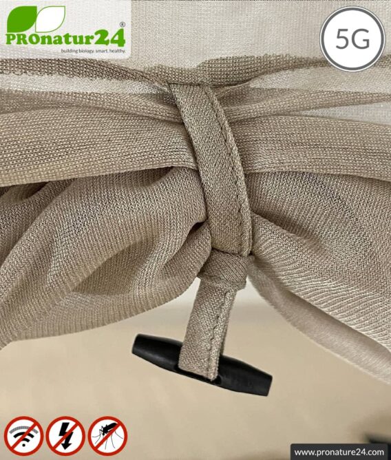 Shielding tent SAFECAVE for single bed | up to 99.99 % efficiency (screening attentuation up to 47 dB) | Mobile full protection against electrosmog canopy | LF groundable