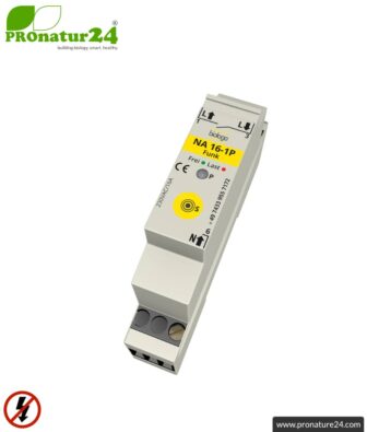 Flush-mounted repeater RP-NA16-UP | Eltako FRP61-230V | level 1+2 repeater for mounting in installation box | master switch set-up | building biology safe wireless technology according to EnOcean standard 13 Demand switch NA 16-1P radio with dual operating mode | master switch set-up | building biological radio technology according to EnOcean standard | LED control lamp included
