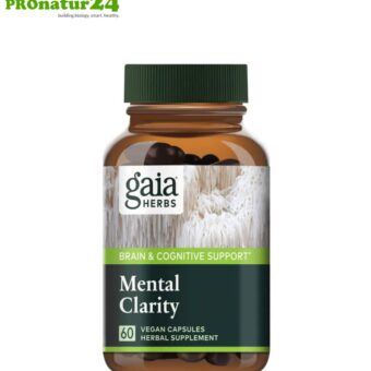 MENTAL CLARITY by Gaia Herbs | can support brain performance and concentration | mushrooms & herbs (reishi, cordyceps, basil, rosemary, ...) | 60 capsules