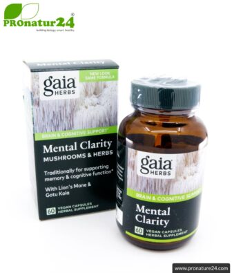 MENTAL CLARITY by Gaia Herbs | can support brain performance and concentration | mushrooms & Herbs (reishi, cordyceps, basil, rosemary, ...) | 60 capsules