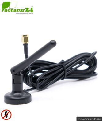 Flush-mounted repeater RP-NA16-UP | Eltako FRP61-230V | level 1+2 repeater for mounting in installation box | master switch set-up | building biology safe wireless technology according to EnOcean standard 23 Antenna ANT-NA16 | external antenna for control cabinet repeater RP-NA16-KA | master switch set-up | building biology safe wireless technology according to EnOcean standard