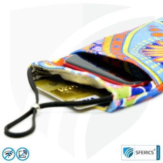 Cell phone case eWall | Special edition rainbow.flower | Anti electrosmog incl. 5G | 3in1 protection incl. RFID data protection | iPhone, Android, Smartphone, etc.