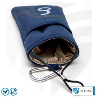 Cell phone case eWall in dark-blue | Anti electrosmog incl. 5G | 3in1 protection incl. RFID data protection | iPhone, Android, Smartphone, etc.