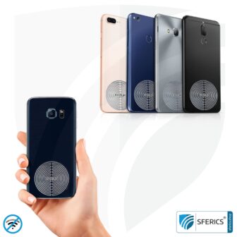 FAZUP family silver | Passive antenna for reduction from mobile phone radiation | 4x patch for innovative, metrological protection against HF electrosmog in a € saving set!