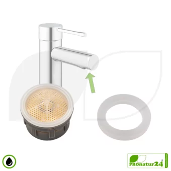 Water Flow Restrictor / Regulator Faucet Aerator Insert ecoturbino® DFL5 | Sink Water Saver | Saving Water and Energy (Electricity) | Reduce Costs by up to 40%