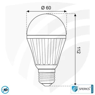 8 Watt LED Full Spectrum, Dimmable (TRIAC) | As Bright as 60 Watts, 560 Lumens | CRI 97 | Flicker-Free | Daylight | E27 | Business Quality