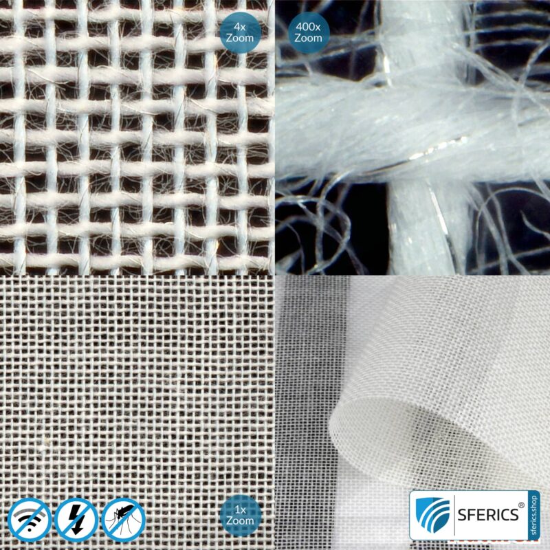NATURELL™ shielding fabric | ideal for curtains and canopies | RF shielding up to 40 dB from electrosmog caused by RF, WIFI, DECT, LTE | 5G ready!