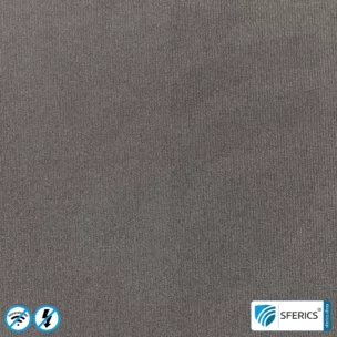 SILVER ELASTIC shielding fabric | ideal for production of clothing | RF screening attenuation against electrosmog up to 51 dB | Effective against 5G!