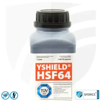 Shielding paint HSF64 | RF screening attenuation against electrosmog up to 93 dB at 40 GHz | without preservative » ideal for allergy sufferers | TÜV SÜD certified | effective at 5G! 13 Shielding paint HSF64 | RF screening attenuation against electrosmog up to 93 dB at 40 GHz | without preservative » ideal for allergy sufferers | TÜV SÜD certified | effective at 5G!