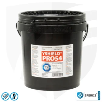 Shielding paint PRO54 | RF screening attenuation against electrosmog up to 93 dB at 40 GHz | no graphite effect = does not stain | technically the most resilient shielding paint | TÜV SÜD certified | effective at 5G!