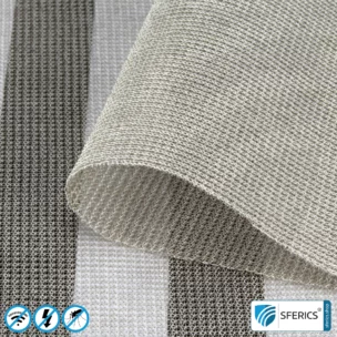 SILVER TULLE shielding fabric | ideal for production of canopies and curtains | RF screening attenuation against electrosmog up to 48 dB | Effective against 5G!